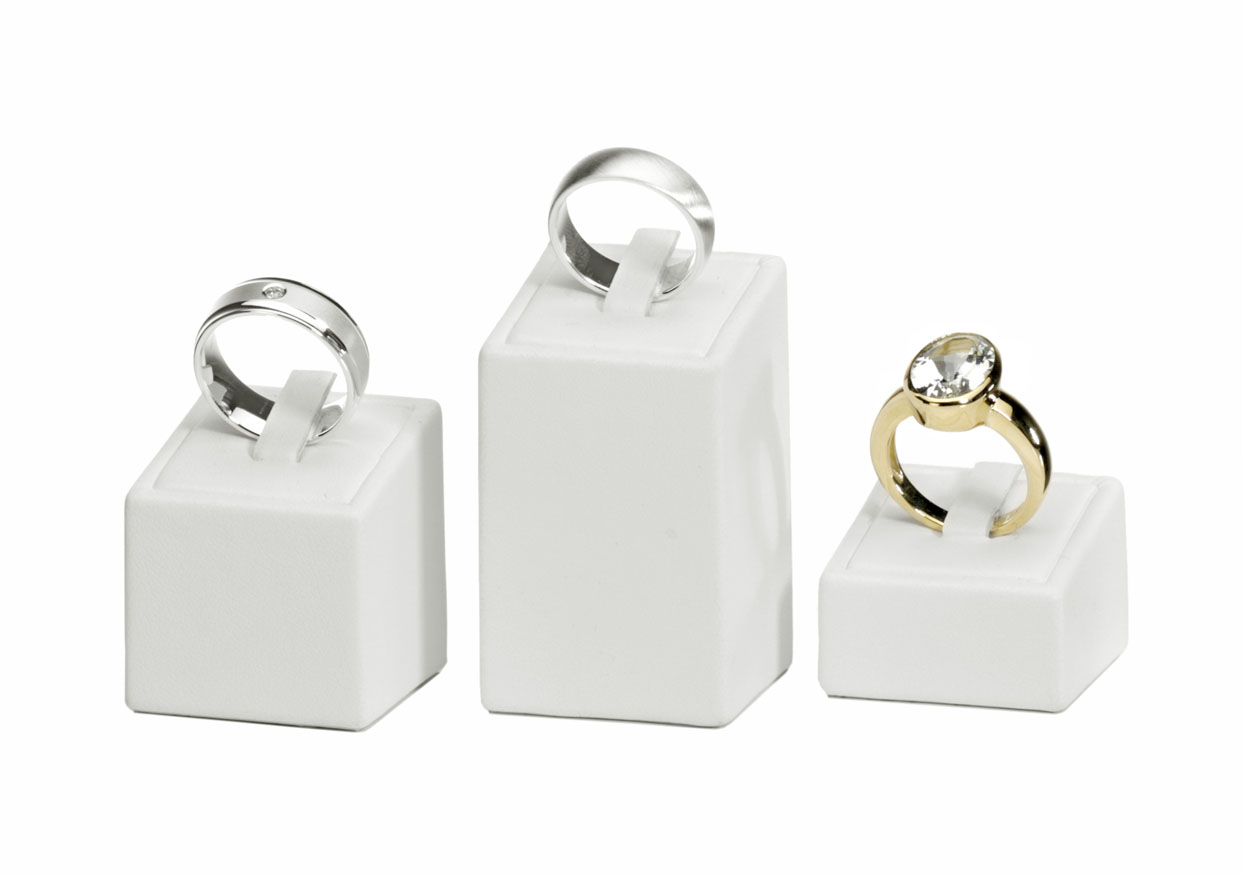 Ring stand Square, white, contents: 3 pcs.