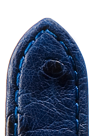 Leather band ostrich, 16mm, dark blue