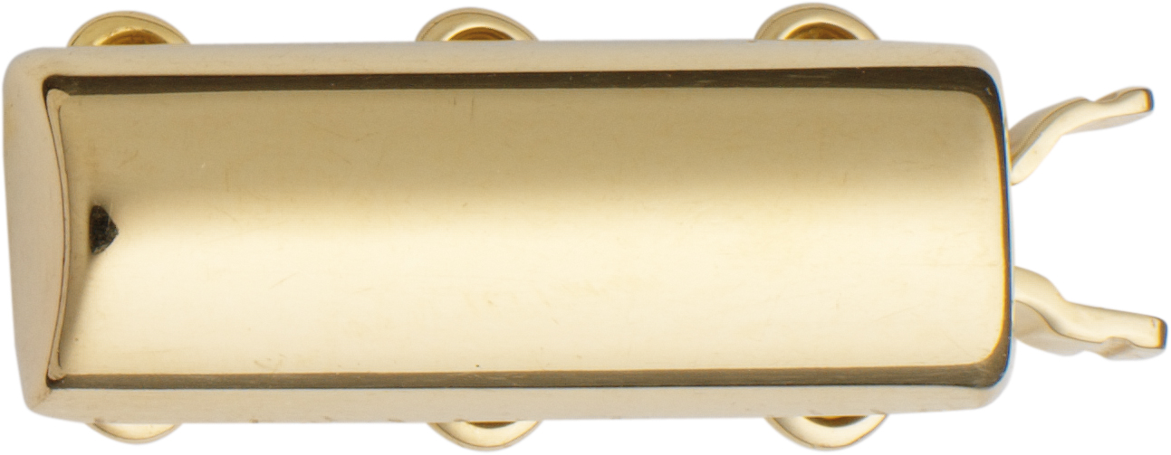 Clasp 3-row gold 585/-Gg, square, L 16.20 x W 6.00mm