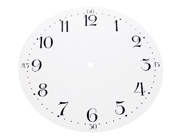 Dial, aluminium, Arabic numerals, dia. 245mm, white