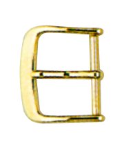 Pin buckle, stainless steel, 9mm, yellow, polished