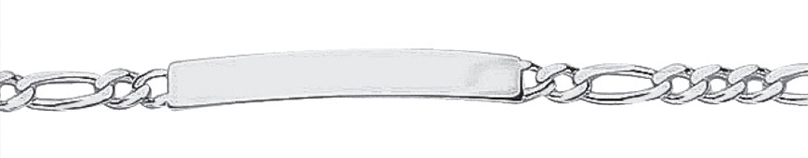 Id-Armband 3 Stück Silber 925/rh, Figaro 19cm