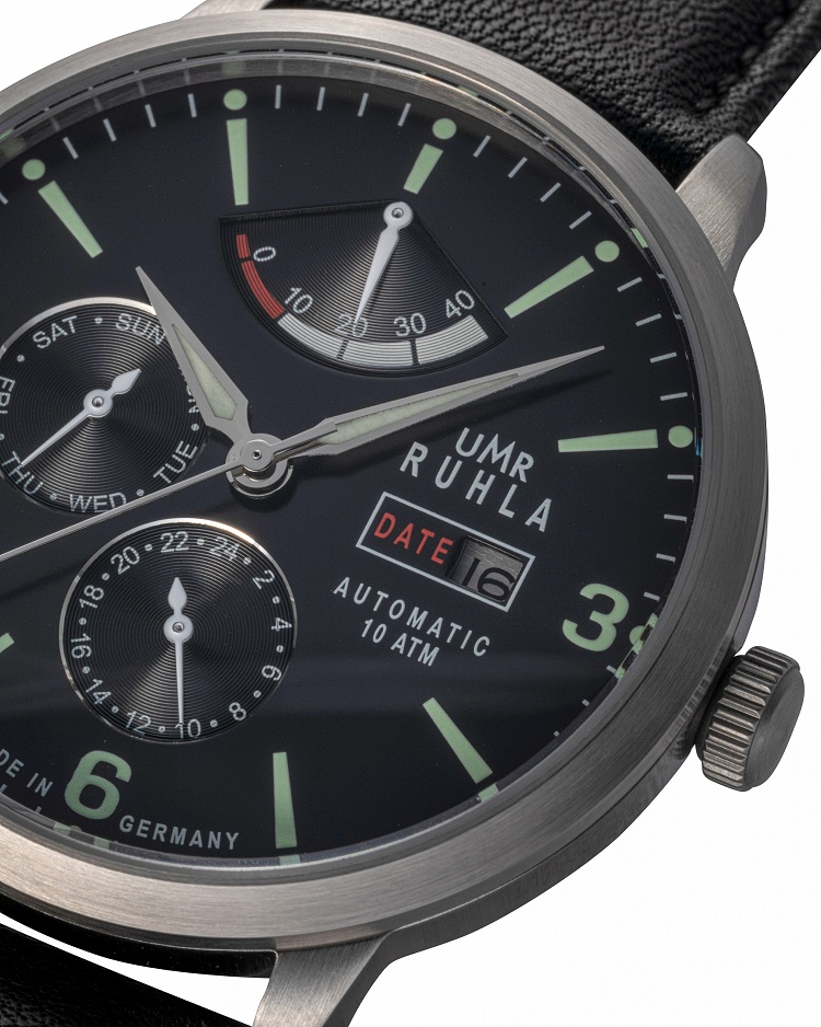 Uhren Manufaktur Ruhla - Automatisch horloge met gangreserve - Zwart - Made in Germany