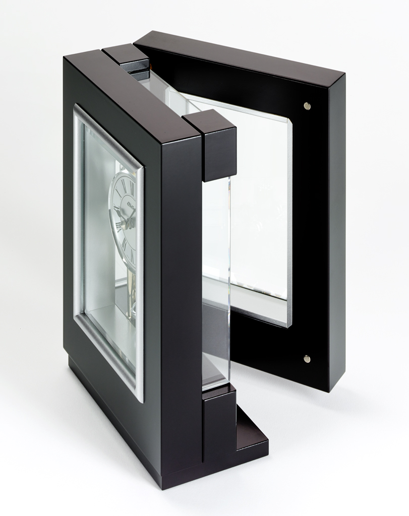 Carriage clock Cube, black