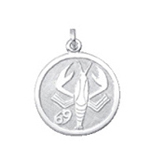 Zodiac silver 835/- Cancer, round