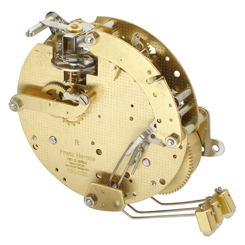 Table clock movement Hermle 130-020, 8 days, floating balance, stroke on gong