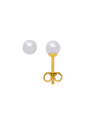 Ear studs gold 333/GG, freshwater pearl 4.00 mm