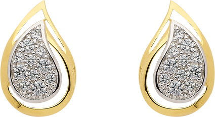 Ohrstecker Gold 333/GG/rh, Zirkonia