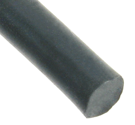 Rubber string black round Ø 2.00mm