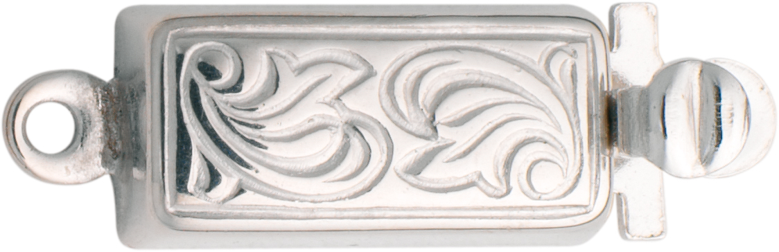 _ Clasp single-row silver 925/-, square, L 11.00 x W 5.00mm