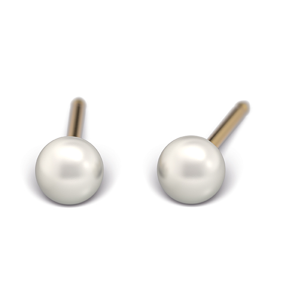 Erstohrstecker System 75 Perle Kugel Studex, Stahl, Steckerstift kurz