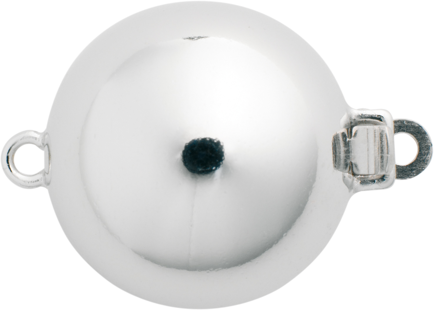 _ Ball clasp single-row silver 925/- polished, ball Ø 15.00mm