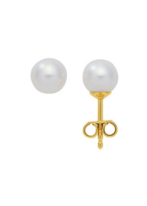 Ear studs gold 333/GG, cultured pearl 7.00 mm