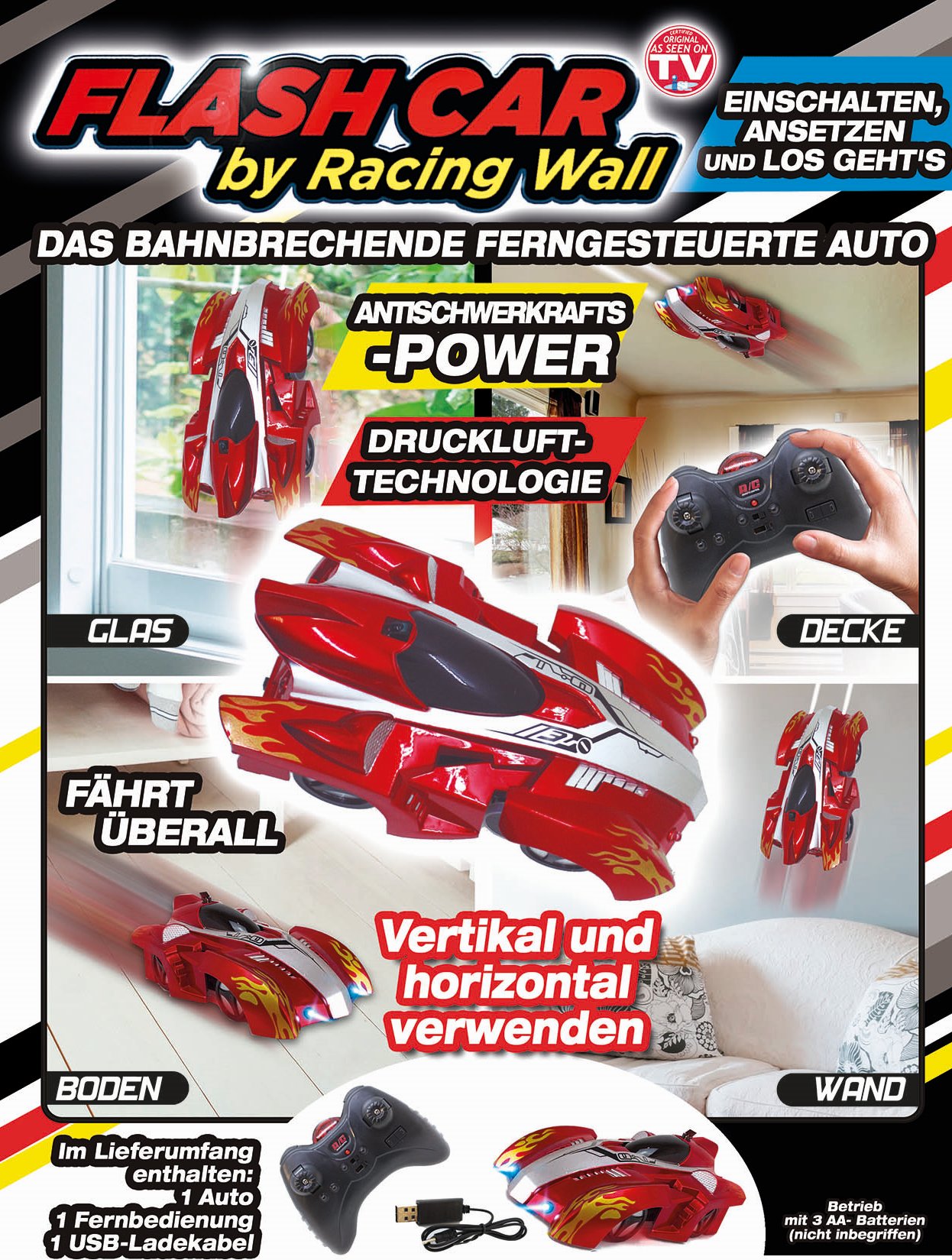 Flash Car by Racing Wall - drives everywhere - spectacular