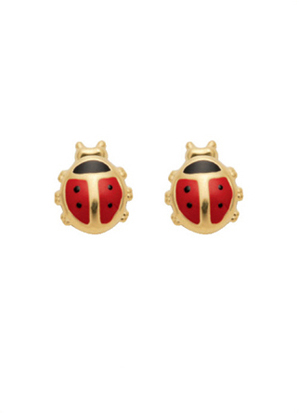 Ear studs gold 333/GG, ladybug