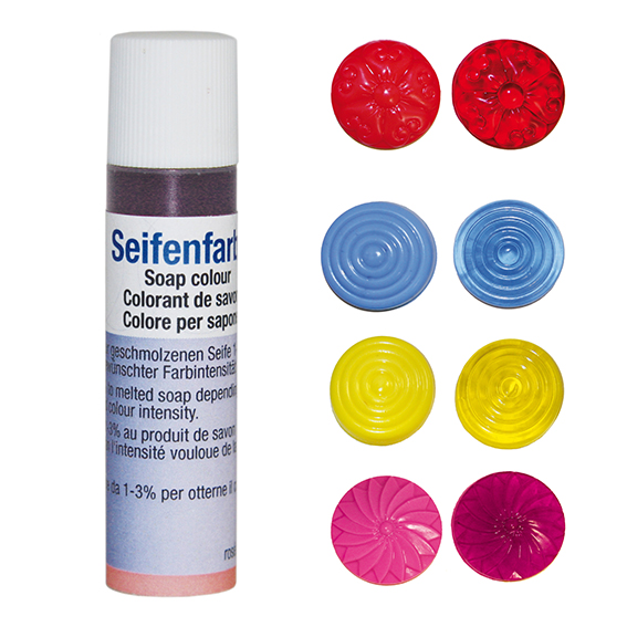 Seifenfarben transparent - 4er-Set - Tulpirot, enzian, teerose, viola