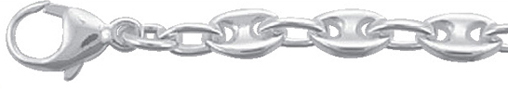 Bracelets 2 pieces silver 925/-, ship anchor 19.00 cm