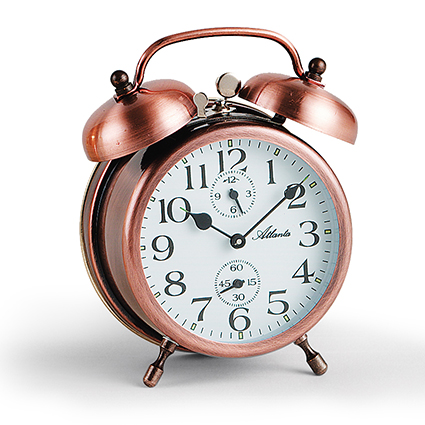 Atlanta 1058/18 copper Mechanical Double Bell Alarm Clock