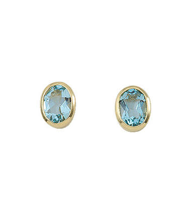 Ear studs gold 585/GG, aquamarine