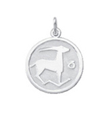 Sternzeichen Silber 925/- Steinbock, rund