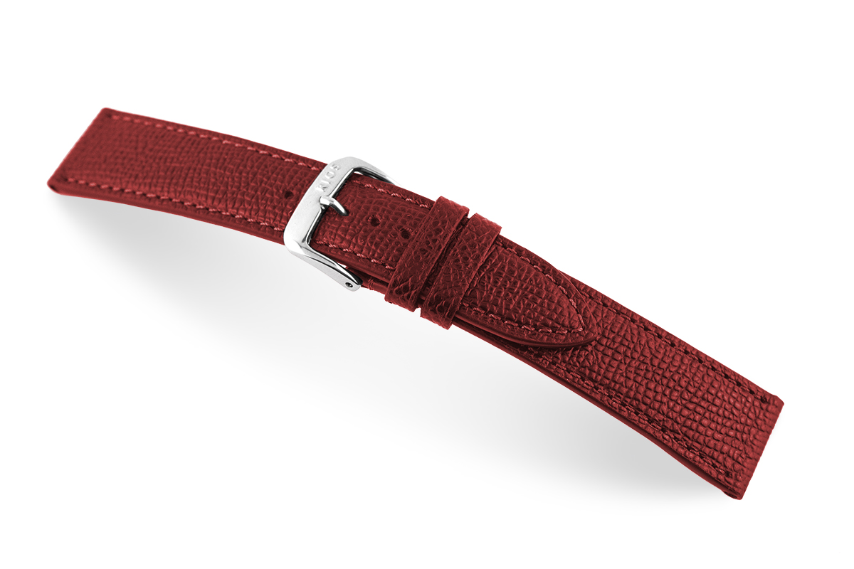 _ Leather strap Pasadena 16mm bordeaux