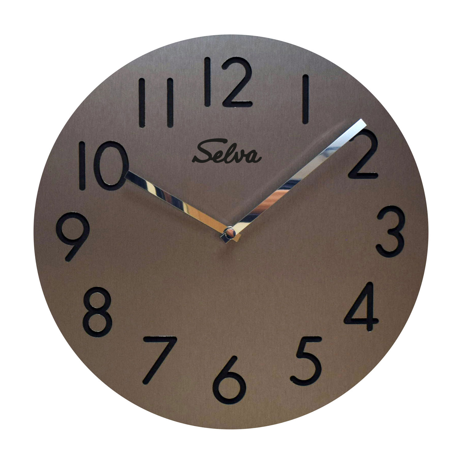 SELVA quartz wall clock aluminum finish