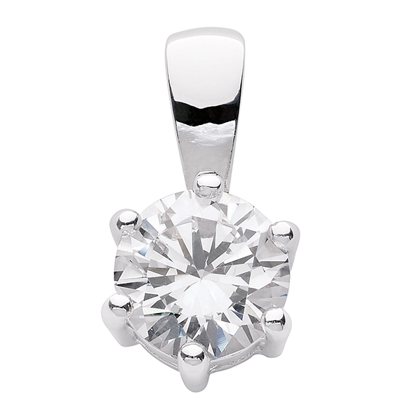 Anhänger 2 Stück Silber 925/rh, Krappenfassung, Zirkonia