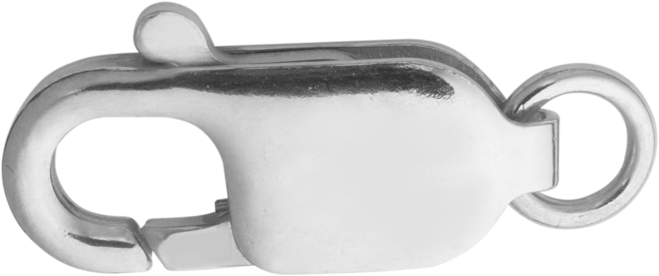 _ Karabiner flach Silber 925/- 16,00mm gestanzt mit Bindering Ø 5,00mm