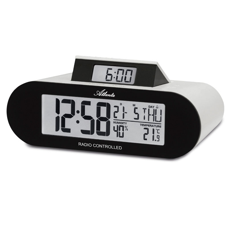 Radio controlled alarm clock at Flume technology | Model Atlanta 1869 Radio  controlled alarm clock digital black / silver