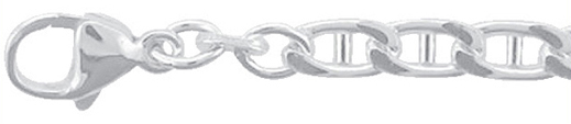 Collier silver 925/-, mariner chain 50 cm