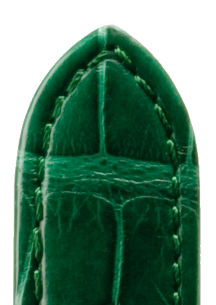 Leather band Alligator Louisiana 18mm, dark green