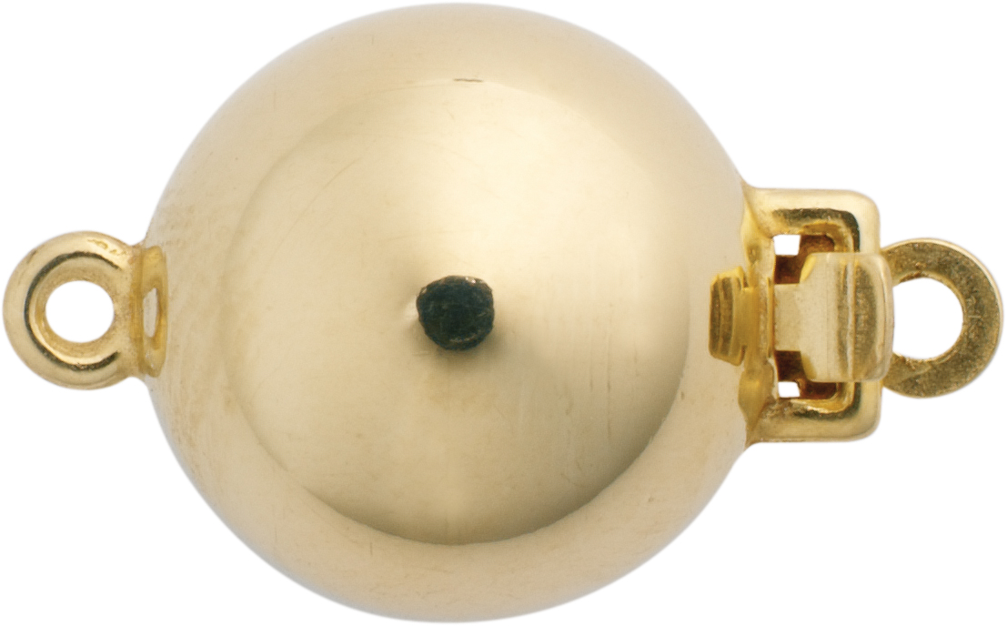 Ball clasp single-row gold 375/-Gg polished, ball Ø 10.00mm