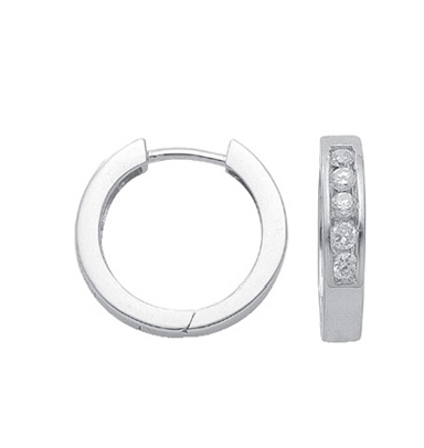 creolen 3 paar zilver 925/rh Ø 17,00mm, zirkonia