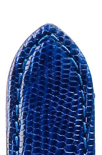 Leather band Teju lizard, 18mm, sewn, medium blue