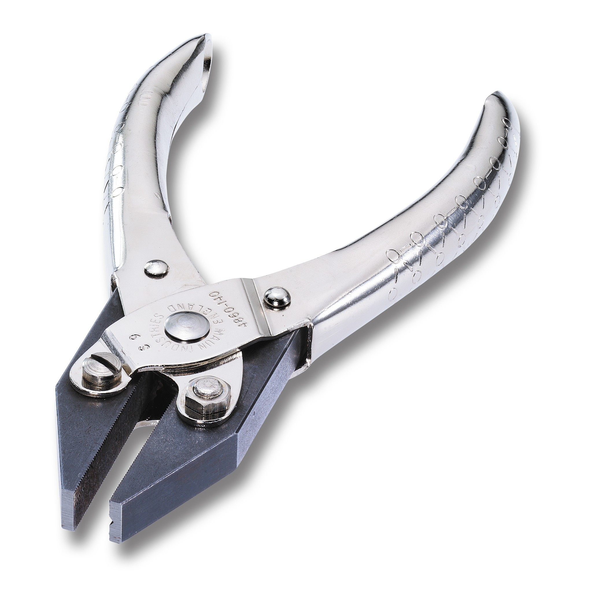 Parallel flat nose pliers with groove