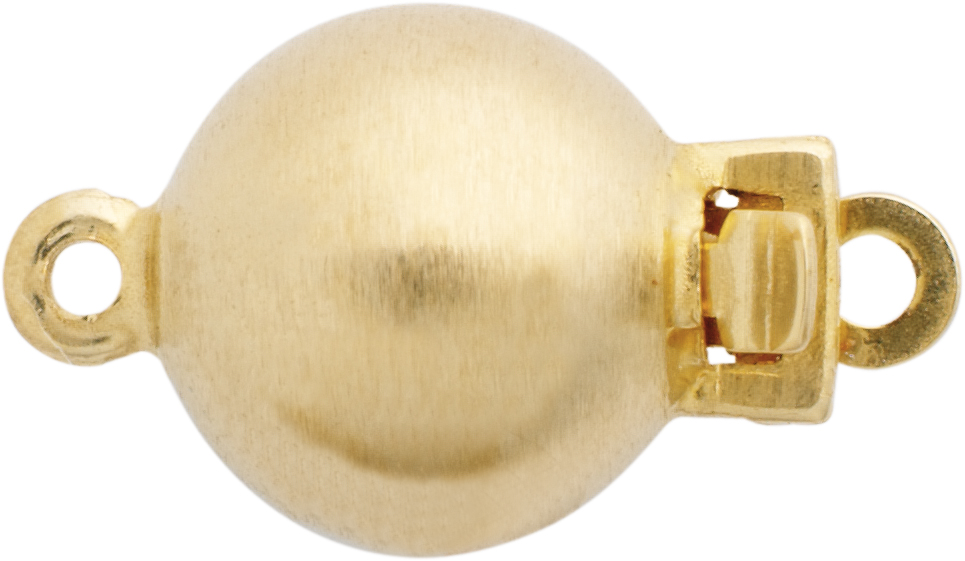 Zapięcie w kształcie kulki jednorzędowe złoto 375/-żółte złoto matowane, kulka Ø 8,00mm