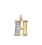 letter hanger goud 585/rh   H, diamant 0,02ct. wpi