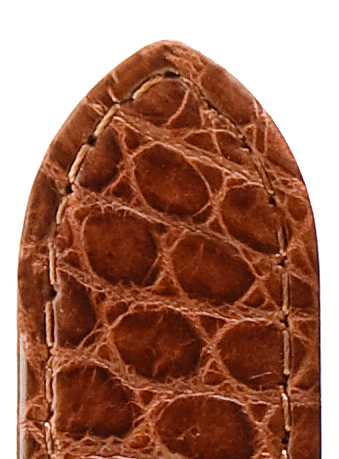 Leather band crocodile Bentley, 18mm, medium brown, cambered