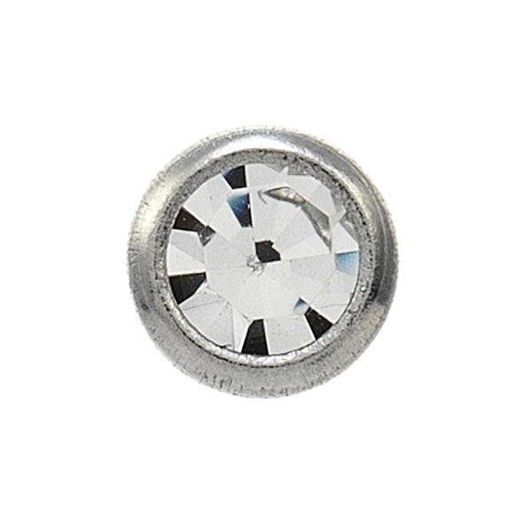 Piercing stud titanium, white, Crystal