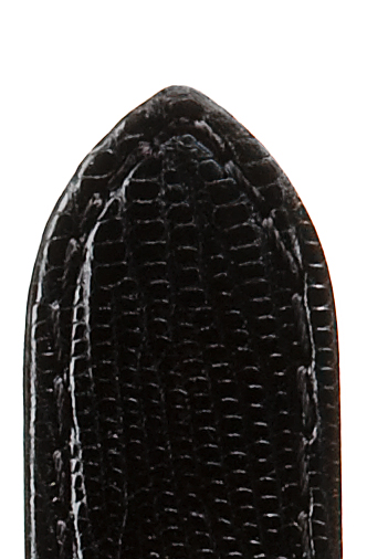 Lederband Teju Eidechse genäht 12mm schwarz
