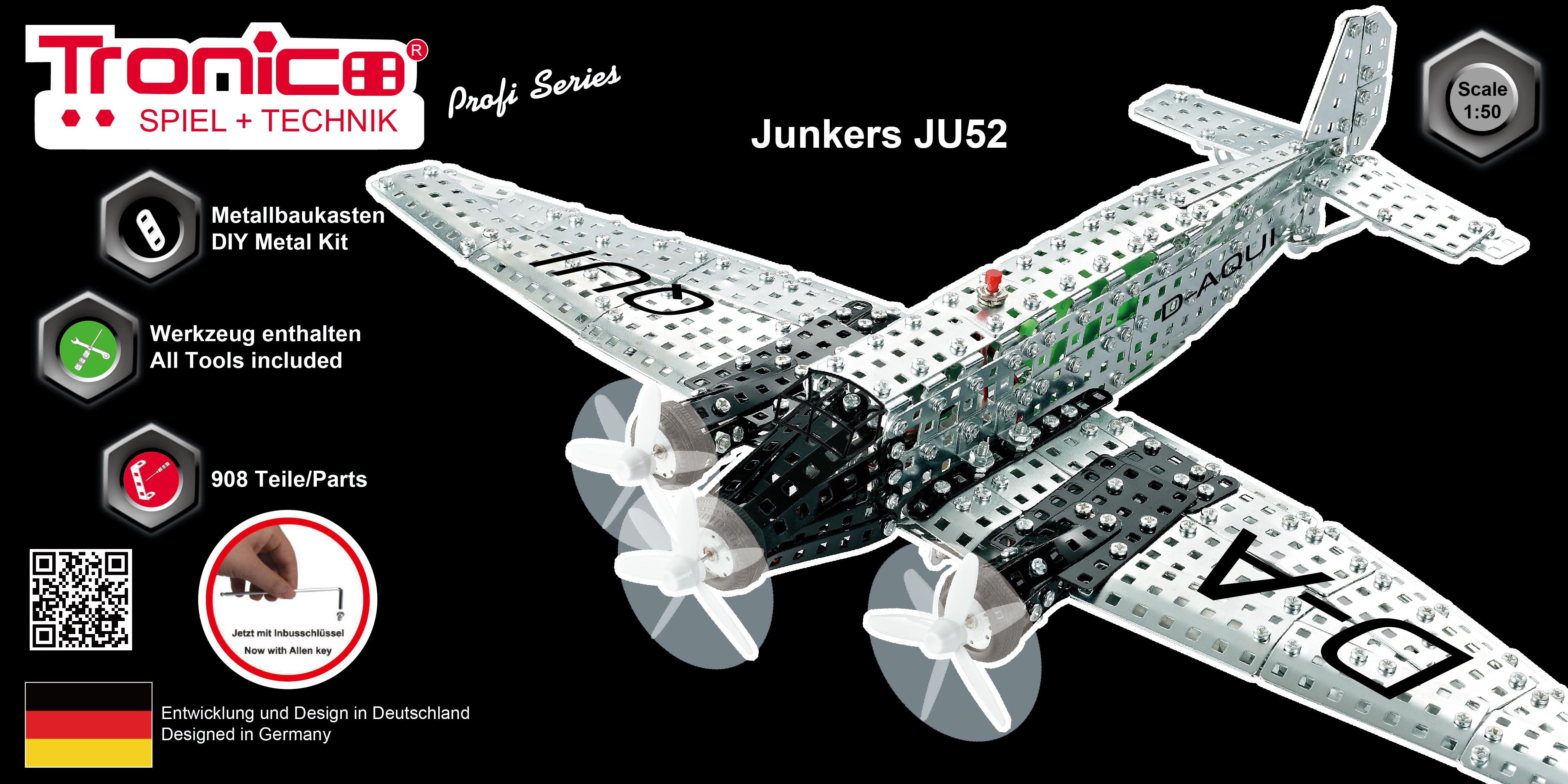 Tronico metalen Bouwpakket Junkers JU 52