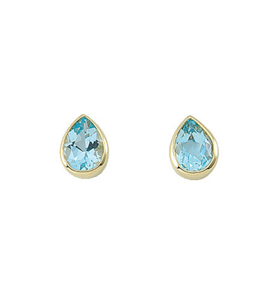 Ear studs gold 585/GG, aquamarine