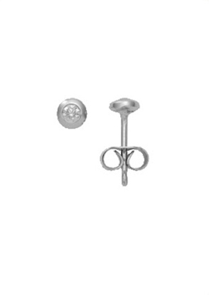 Ear studs gold 585/WG round 4.00mm, 2 brilliant-cut diamonds = 0.10ct. WSI