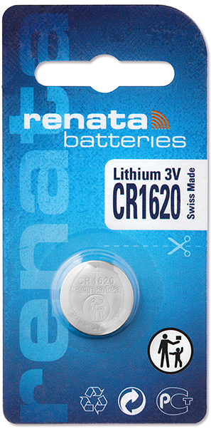 Renata 1620 Lithium knoopcel <br/>IEC-nr.: CR1620