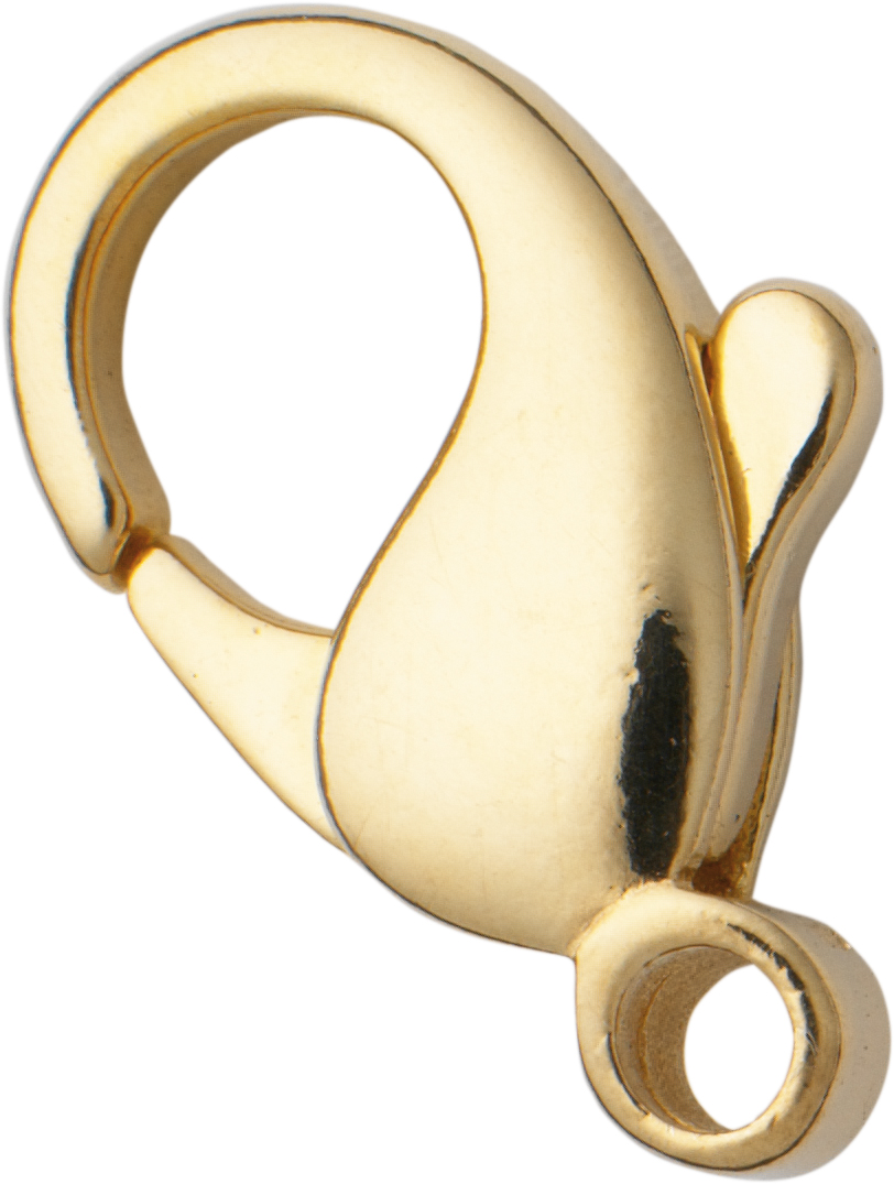 Carabiner curved gold 333/-Gg 17,00mm cast <br/>Alloy: 333/- Gg / Colour: gelb / External dimension length: 17.00 / Material: Gold