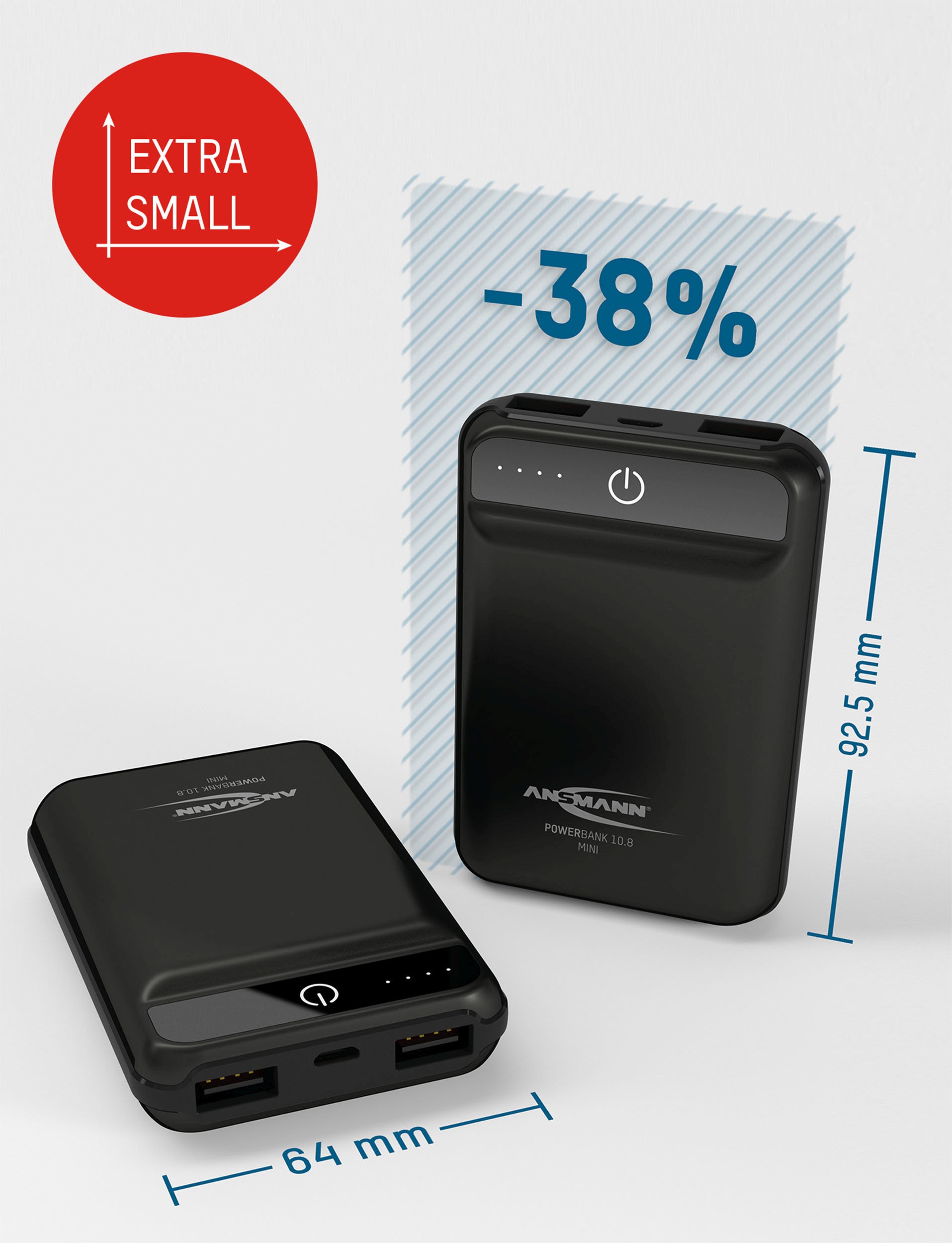 Ansmann Powerbank 10.8 mini -  Beste prĳs - kwaliteitverhouding!