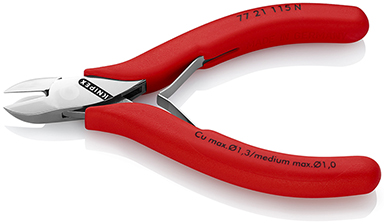 Knipex Seitenschneider runder Kopf, mit durchgestecktem Gelenk, Länge 115mm