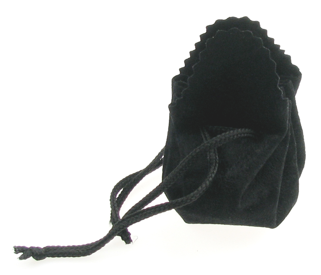 Drawstring bag made of velour/faux suede, black.