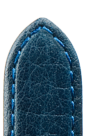 Lederband Siena 18mm dunkelblau mit leichtem abgenähtem Wulst