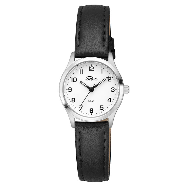 SELVA quartz wristwatch with leather strap White dial Ø 27mm